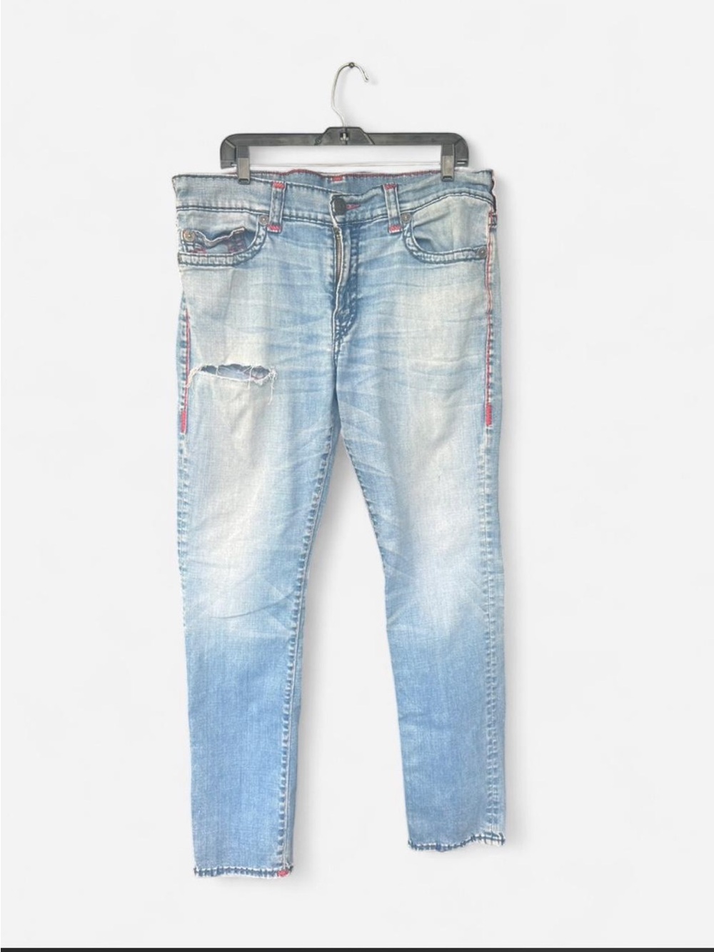 True Religion Light Blue Jeans with Red Trim
